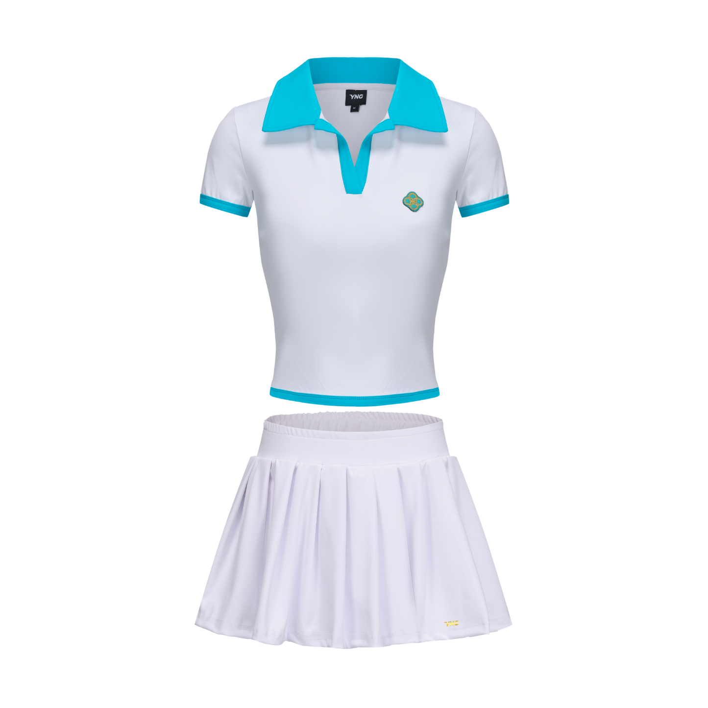 The Bahacabana Cropped Female Polo & Tennis Skirt Set - White