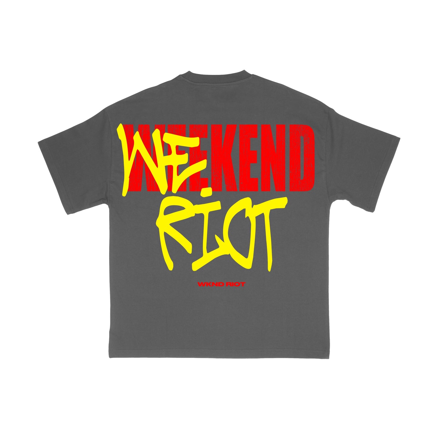 WKND Riot Triple Skull Vintage Oversized Tee - Stone Grey