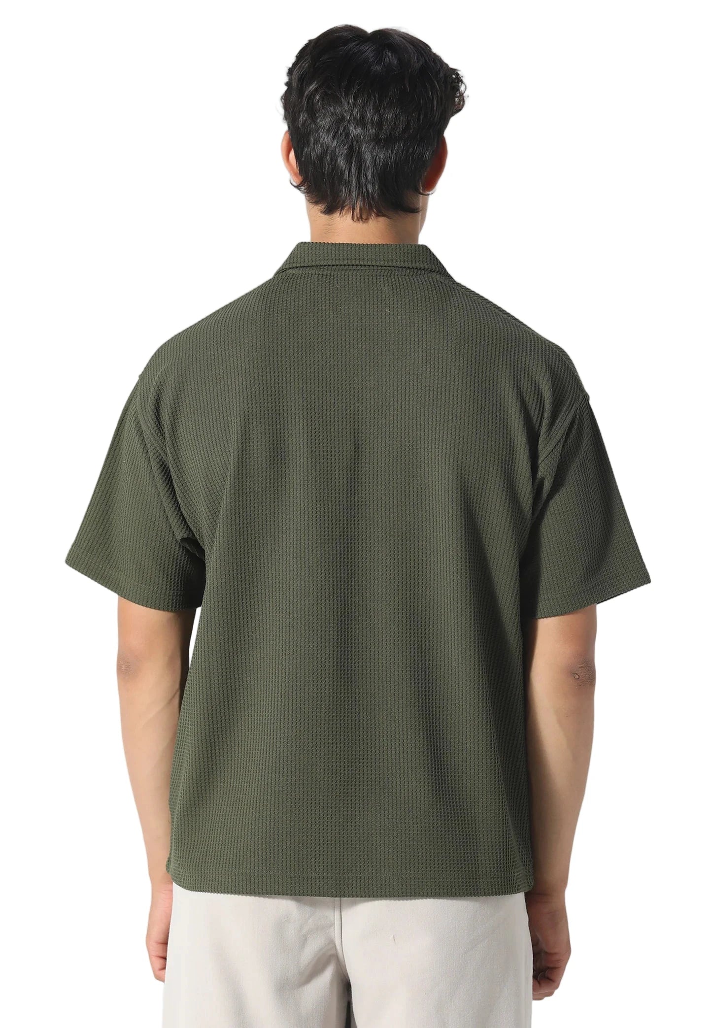 Pas De Monaco Waffle Polo - Hunter Green