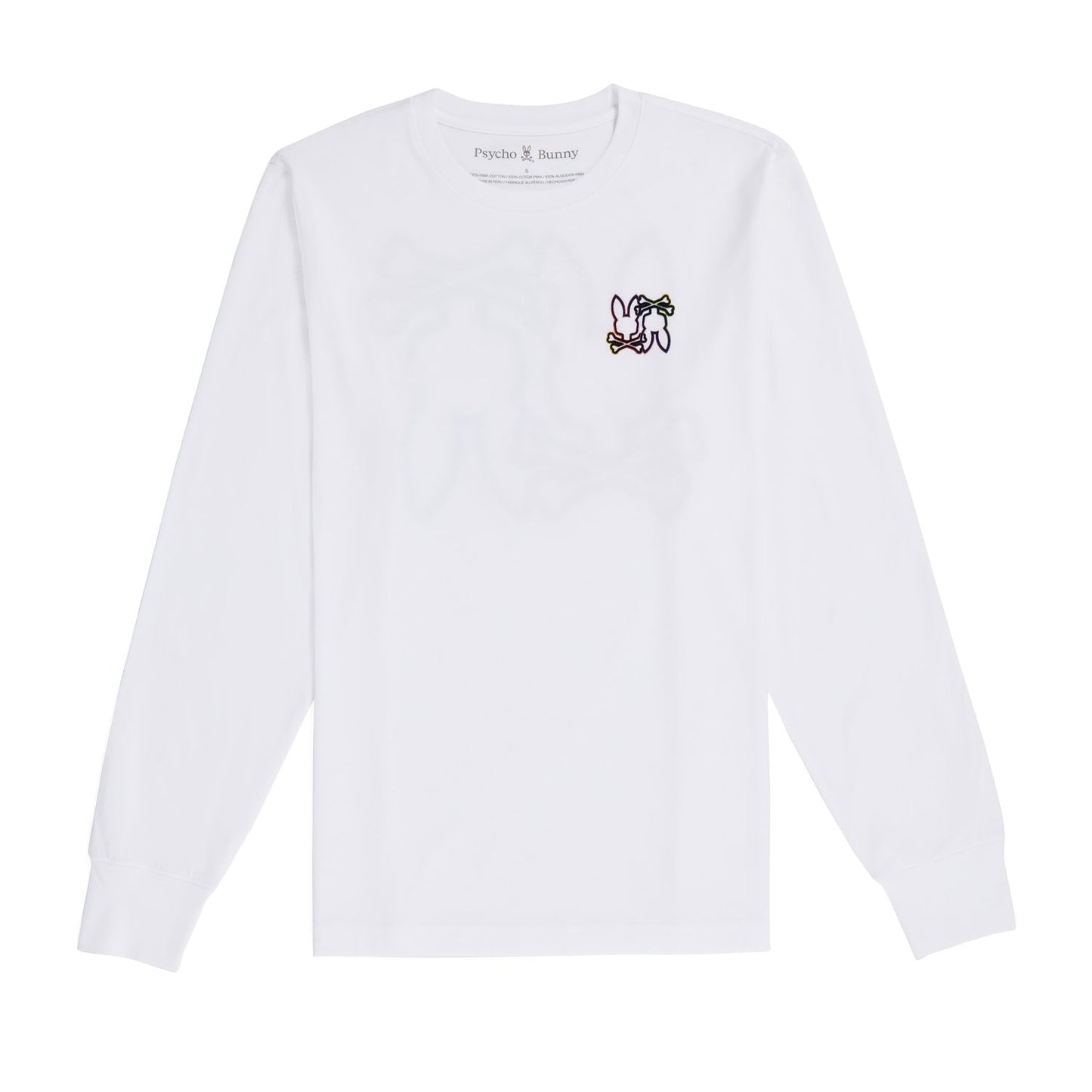 Psycho Bunny Mens Colton L/S Tee - White