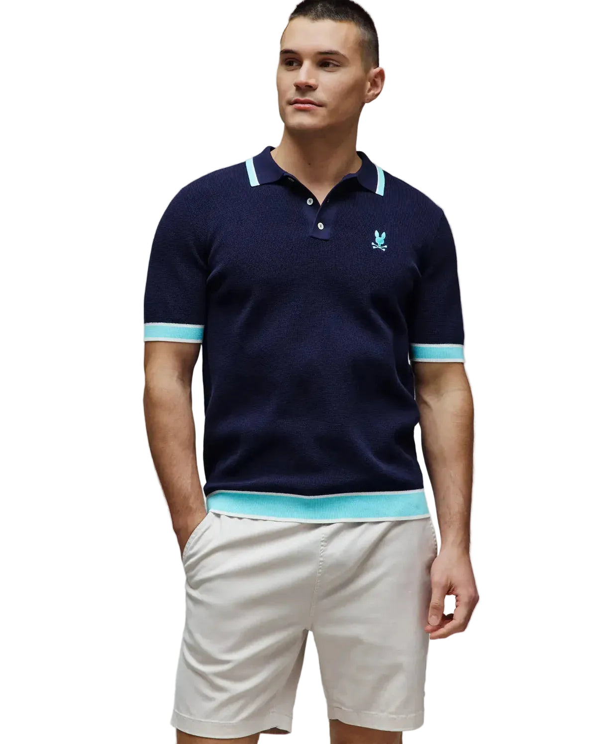 Psycho Bunny Dax Knit Polo - Evening Blue