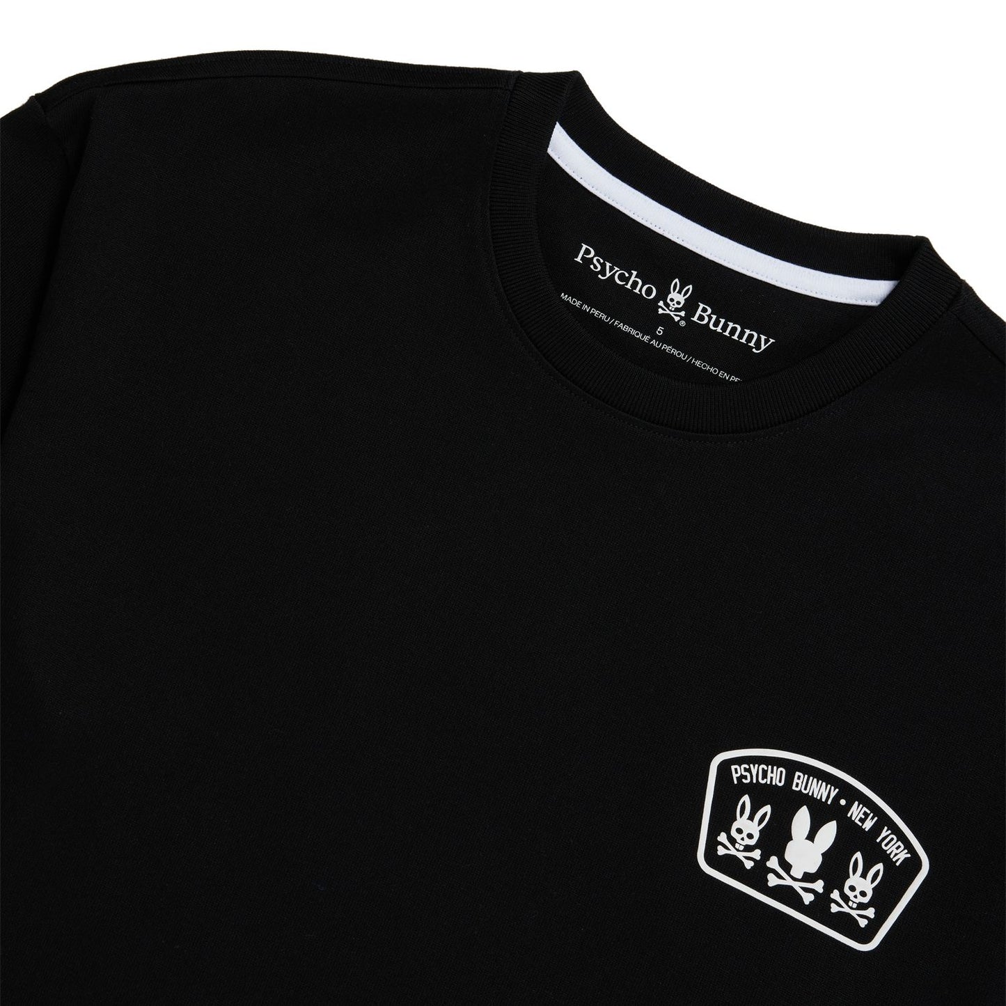 Psycho Bunny Mens Lambert Relaxed Fit Graphic Tee - Black