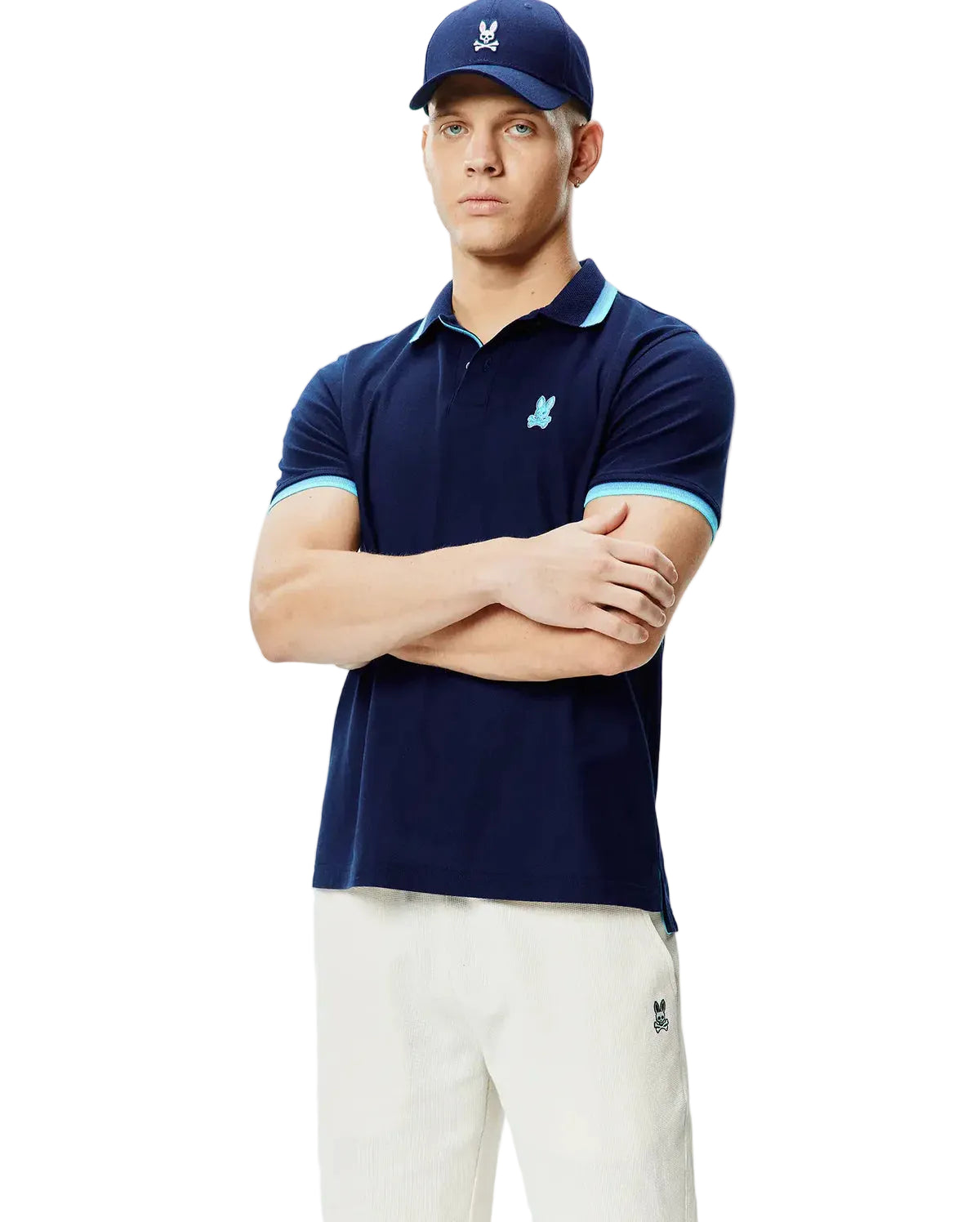 Psycho Bunny Holden Pique Polo - Evening Blue