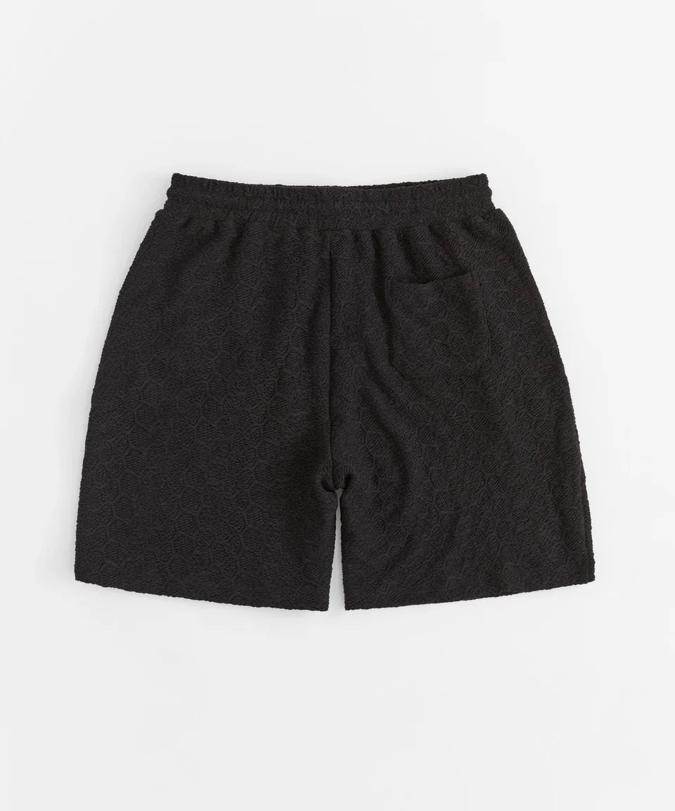 Reason Jacquard Textured Knit Shorts - Black