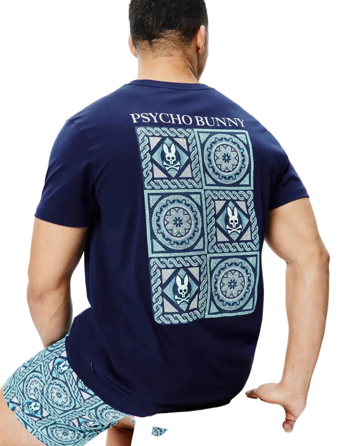 Psycho Bunny Frank Back Graphic Tee - Evening Blue