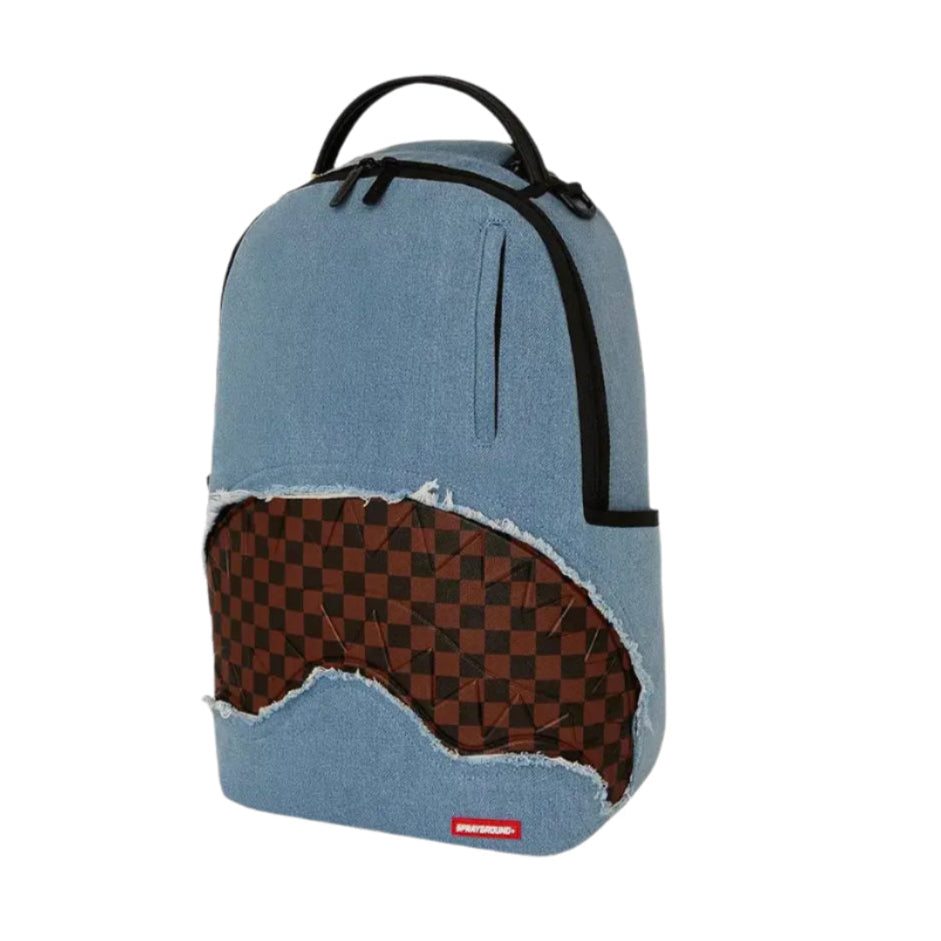 Sprayground Denim Shark Bite Deluxe Backpack