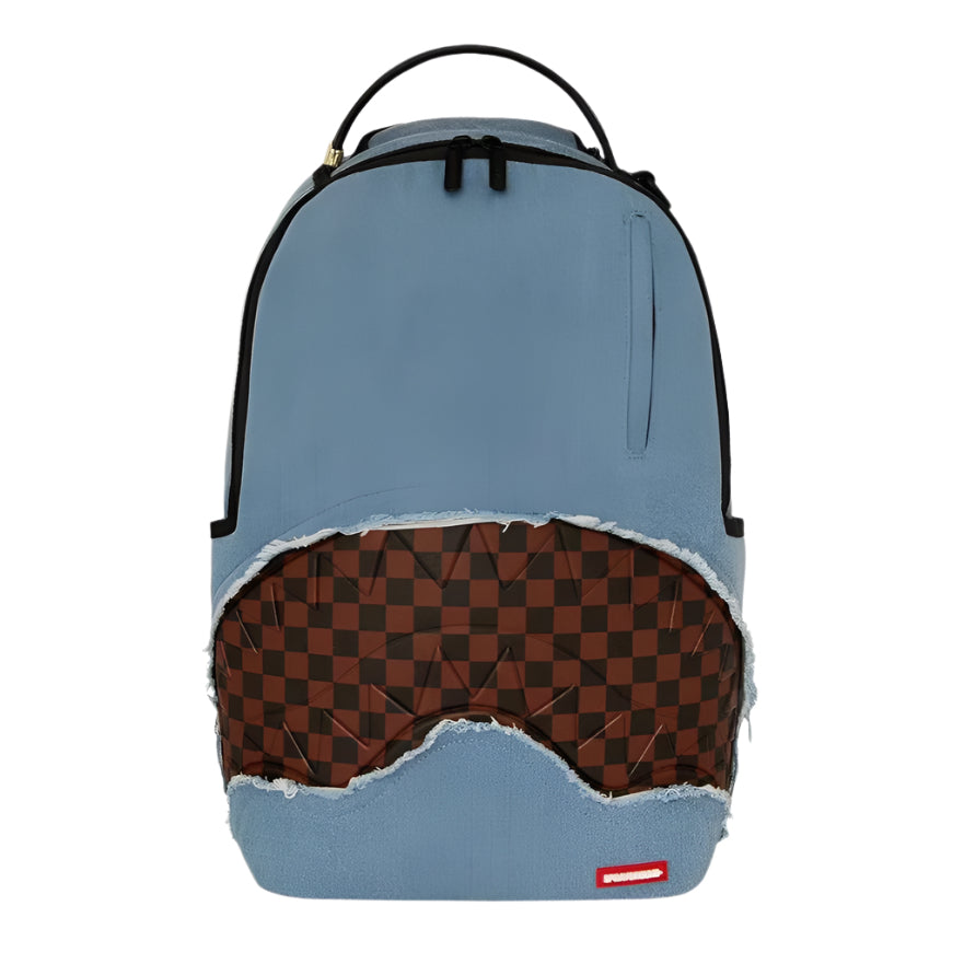 Sprayground Denim Shark Bite Deluxe Backpack