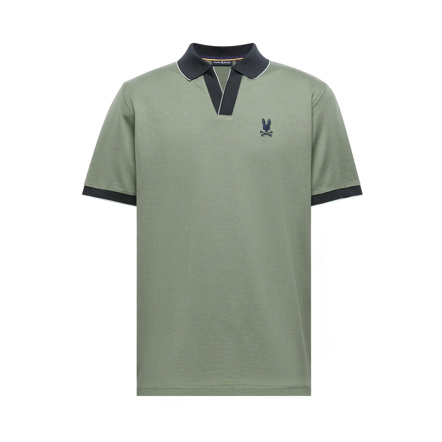 Psycho Bunny Mackay Jacquard Johnny Collar Polo - Sea Spray