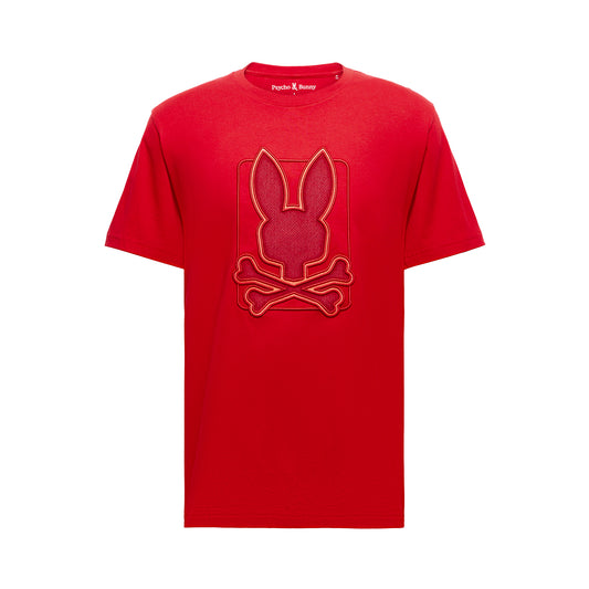 Psycho Bunny Pierce Embroidered Graphic Tee - Brilliant Red