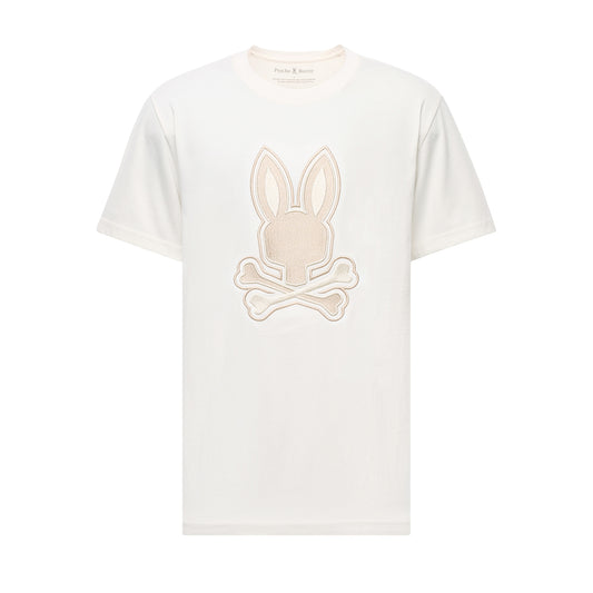 Psycho Bunny New Castle Embroidered Tee - Ecru