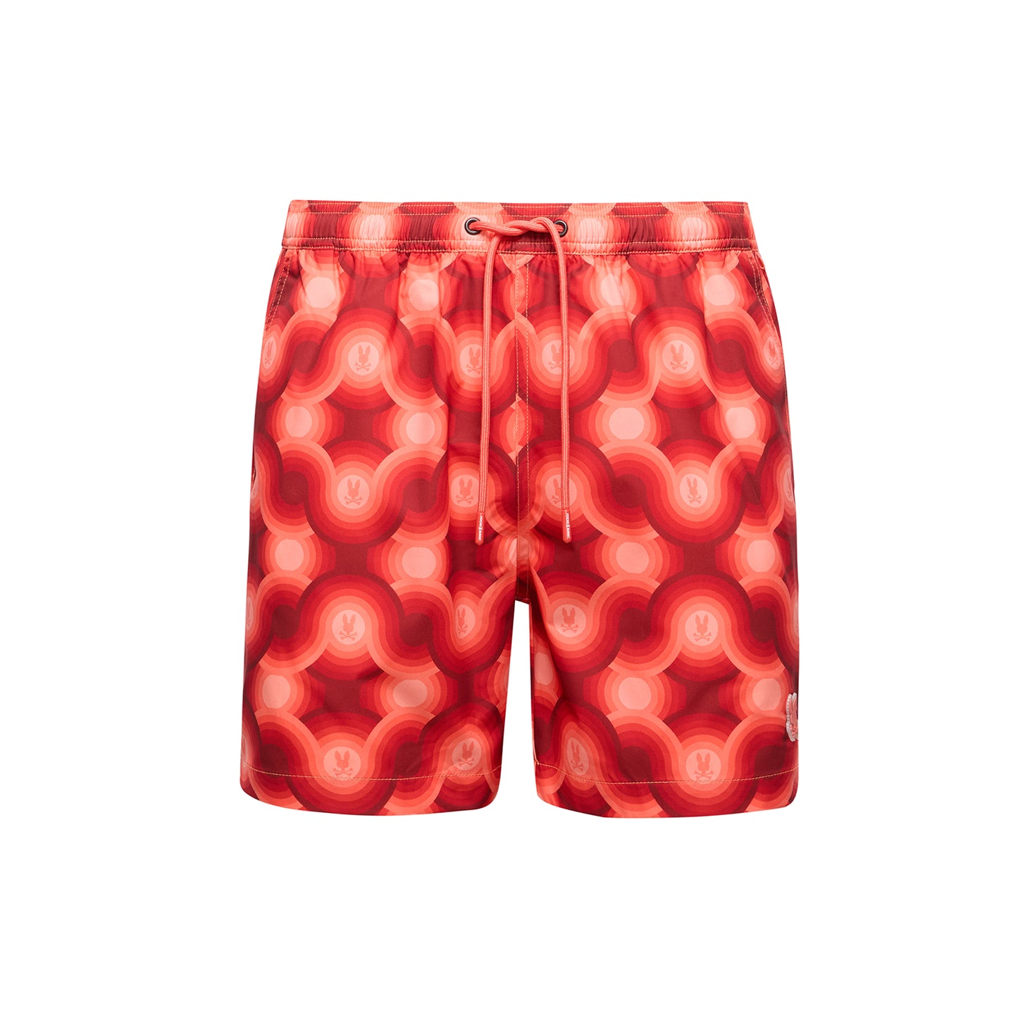 Psycho Bunny Paros Printed Swim Trunk - Hot Coral