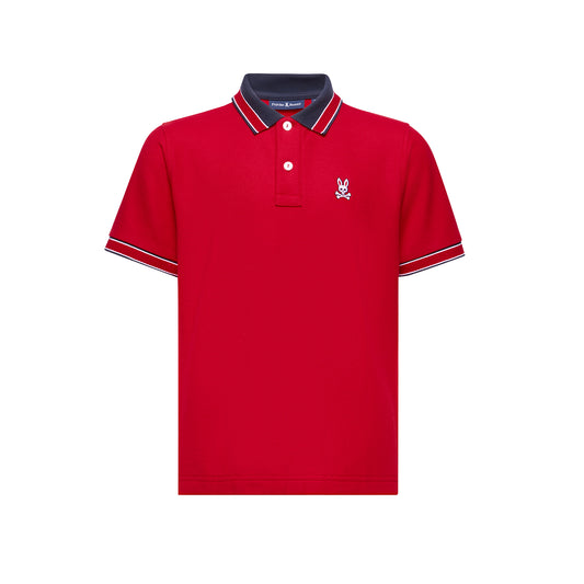 Psycho Bunny Kids McCoy Pique Polo - Red