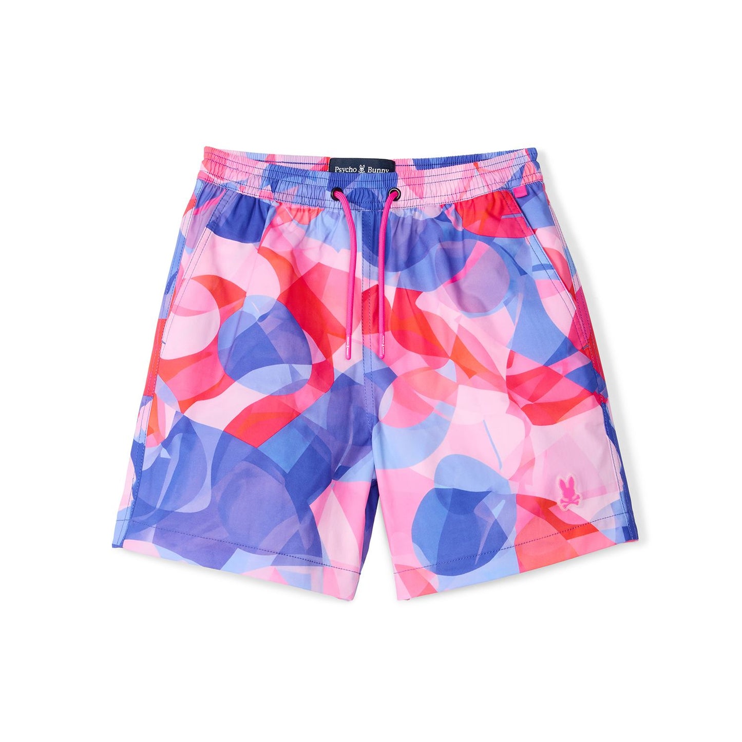 Psycho Bunny Kids Norridge All Over Print Swim Trunk - Pink Glow
