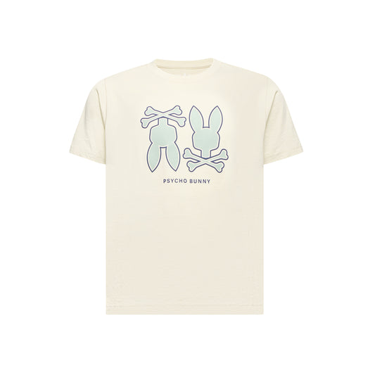 Psycho Bunny Kids Dawson Graphic Tee - White Cap Gray