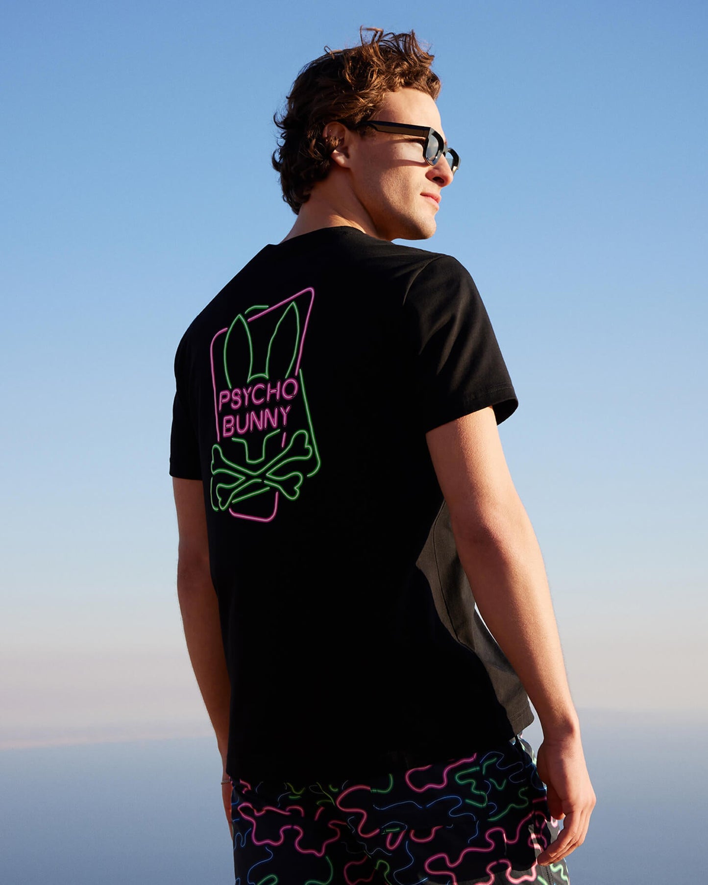 Psycho Bunny Mens Claude Graphic Tee - Black
