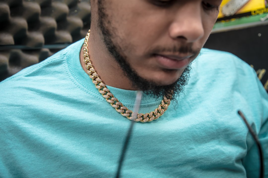 Golden Gilt Choker Studded Chain