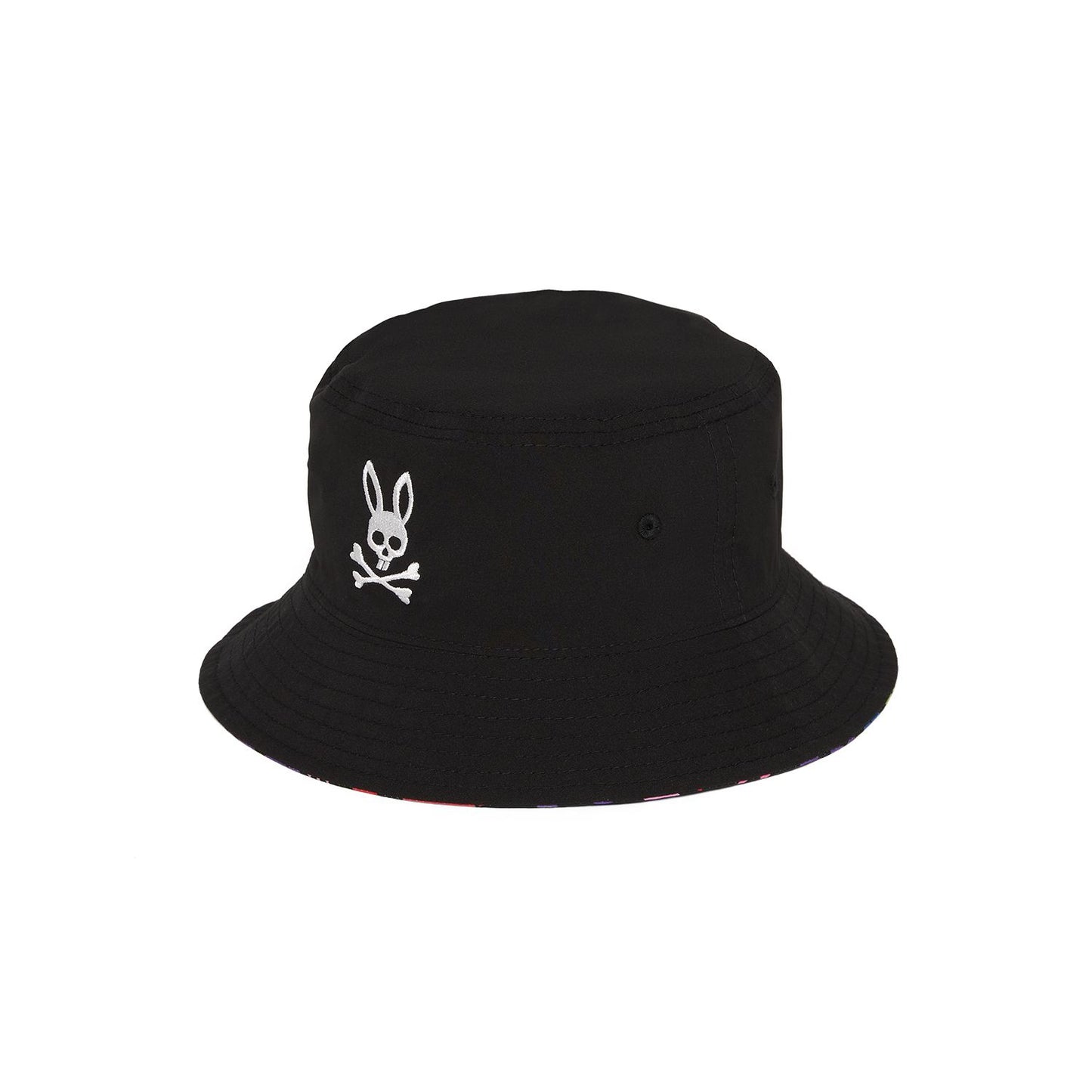 Psycho Bunny Kids Tyrian Reversible Bucket Hat - Black/Multicolor