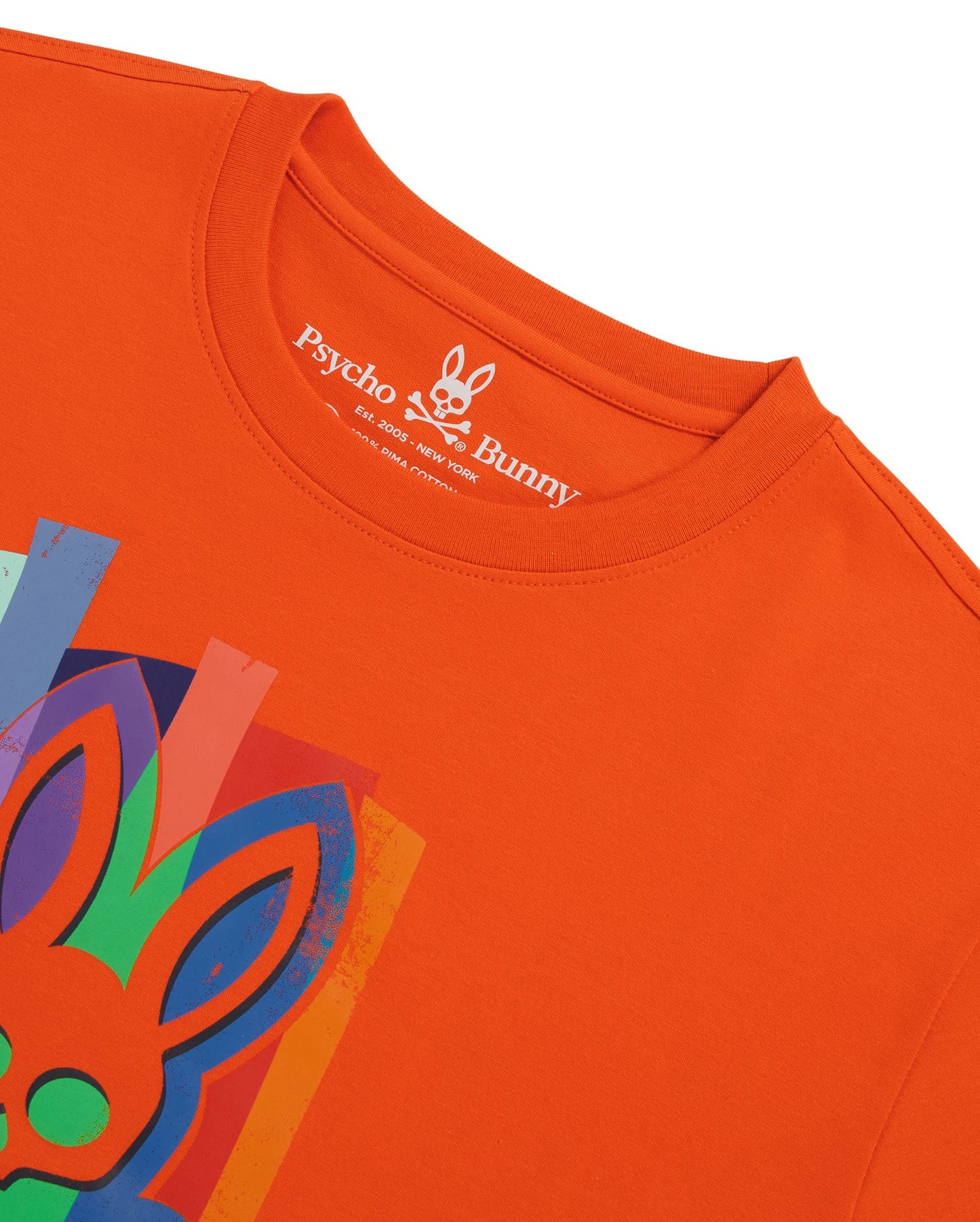 Psycho Bunny Mens Tatterford Graphic Tee - Sunset Orange