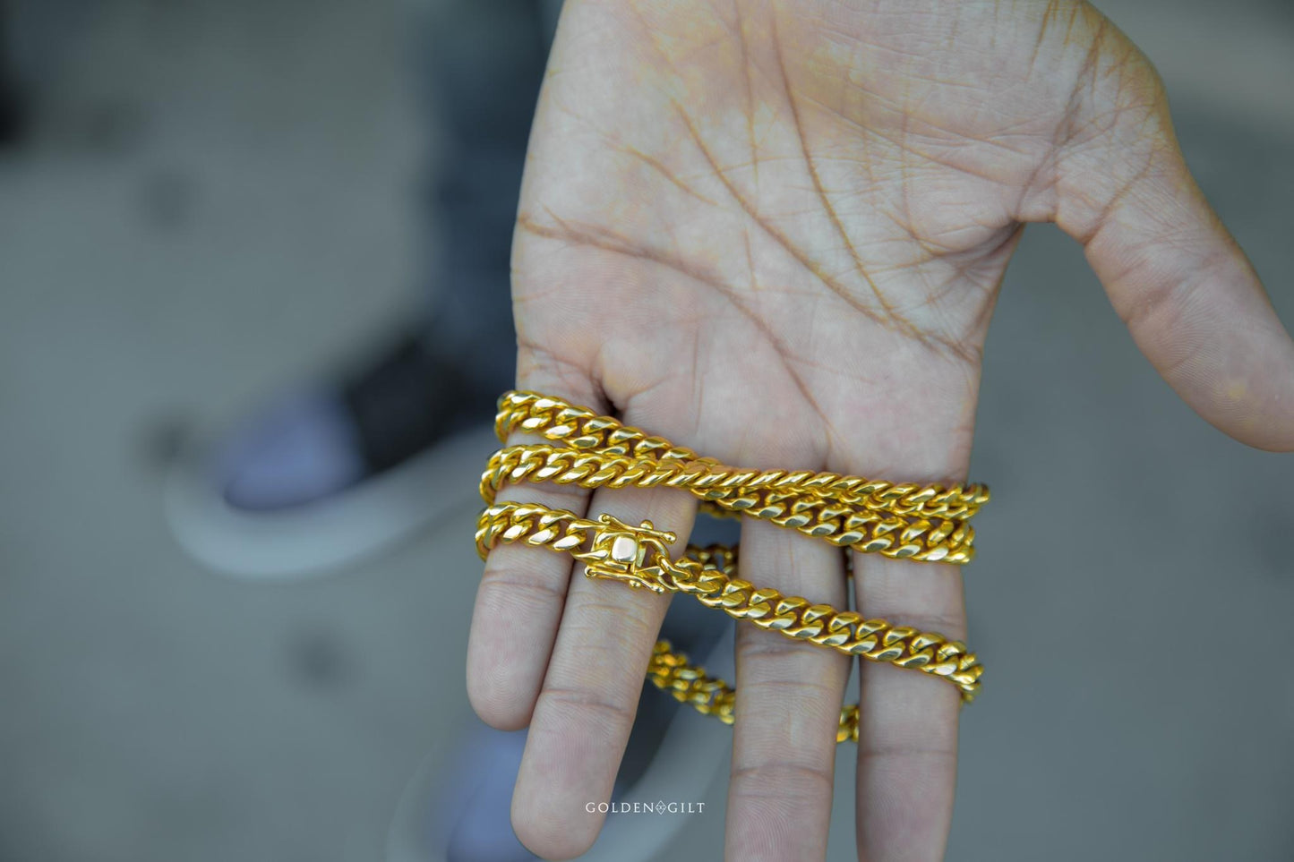 Golden Gilt 8mm Miami Cuban Link Necklace