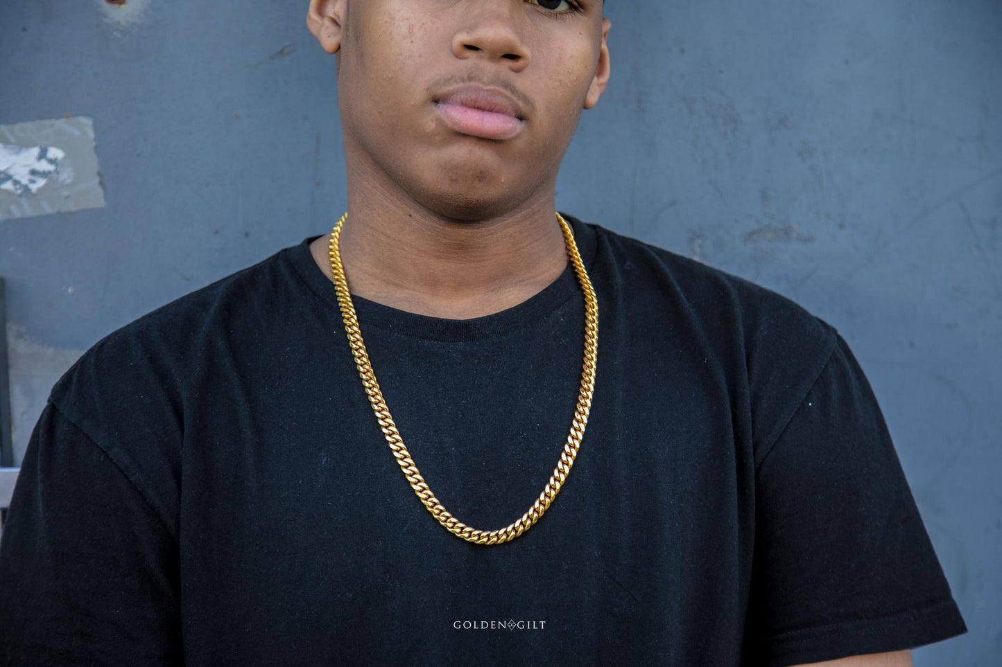 Golden Gilt 8mm Miami Cuban Link Necklace