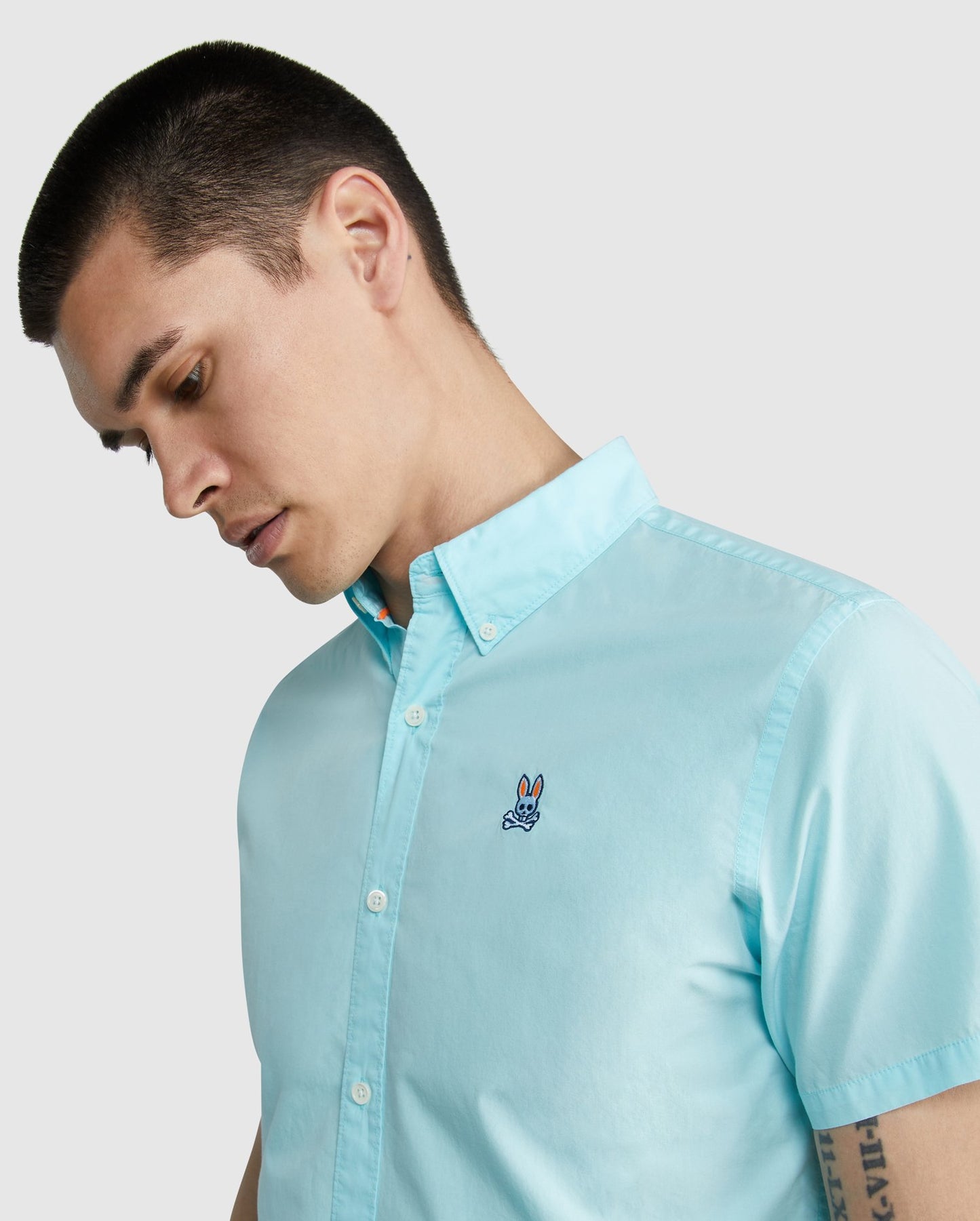 Psycho Bunny Mens Spalding Short Sleeved Sport Shirt - Seascape