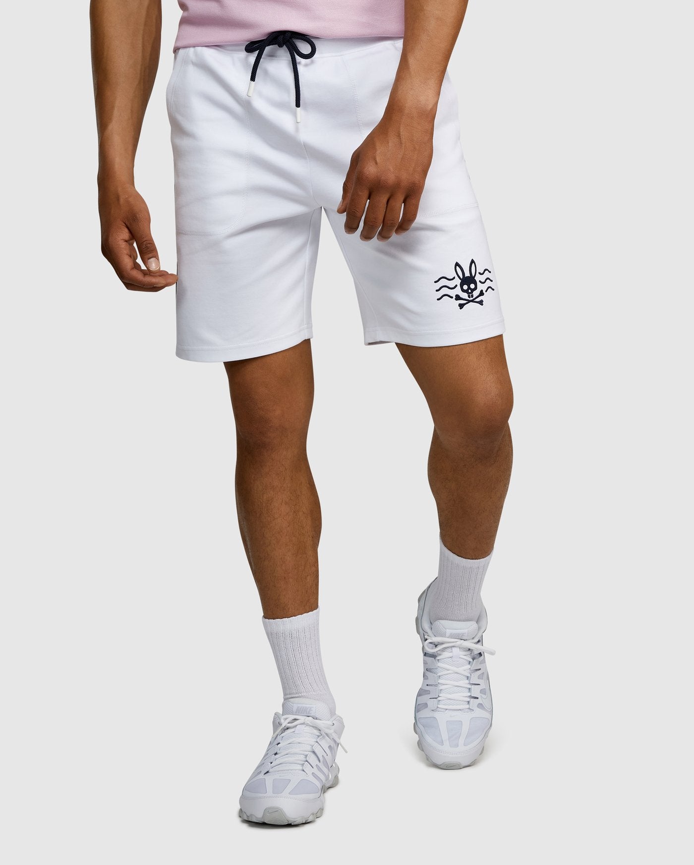 Psycho Bunny Mens Filcham Sweat Shorts - White