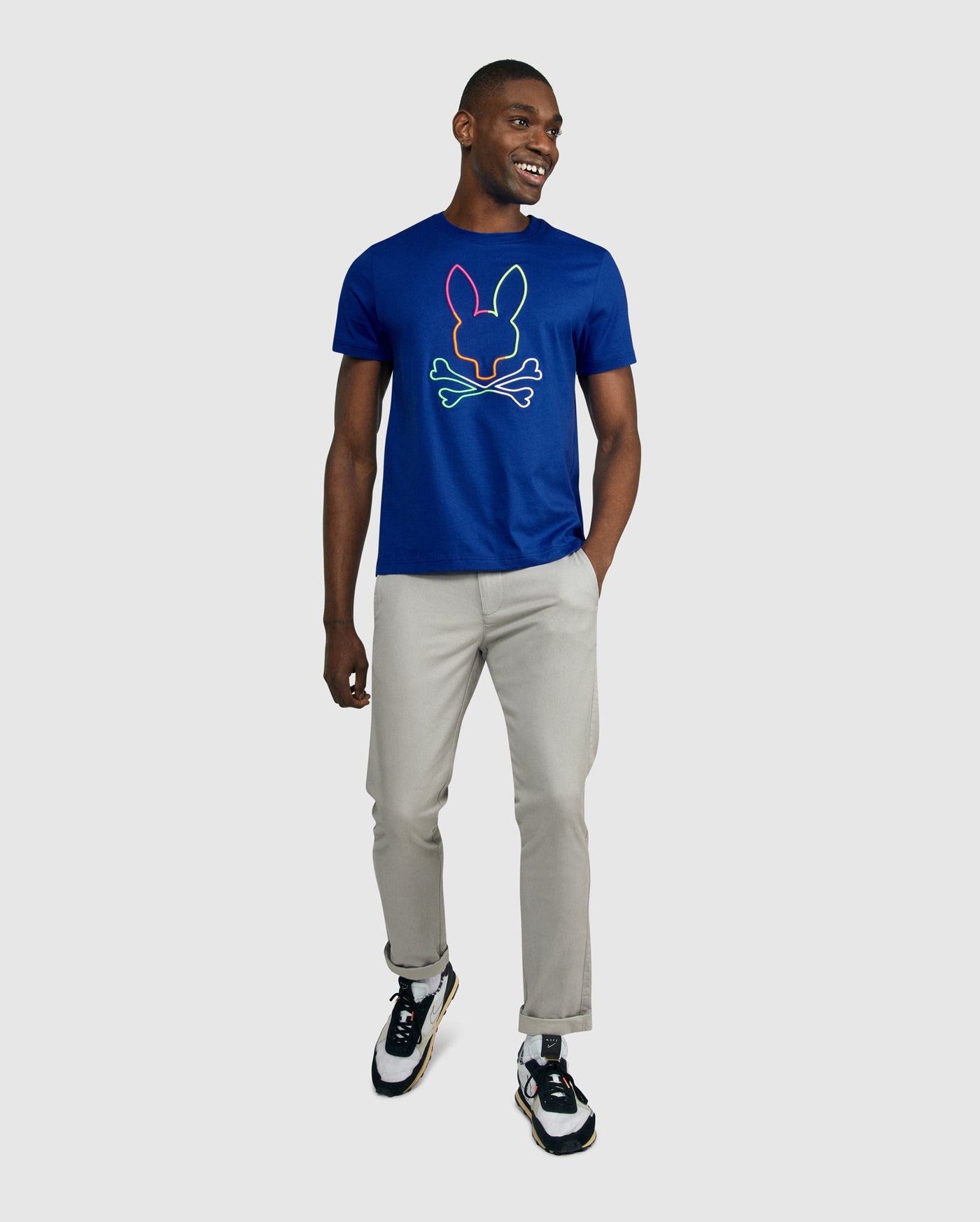 Psycho Bunny Mens Leo Bunny Tee in Saphire