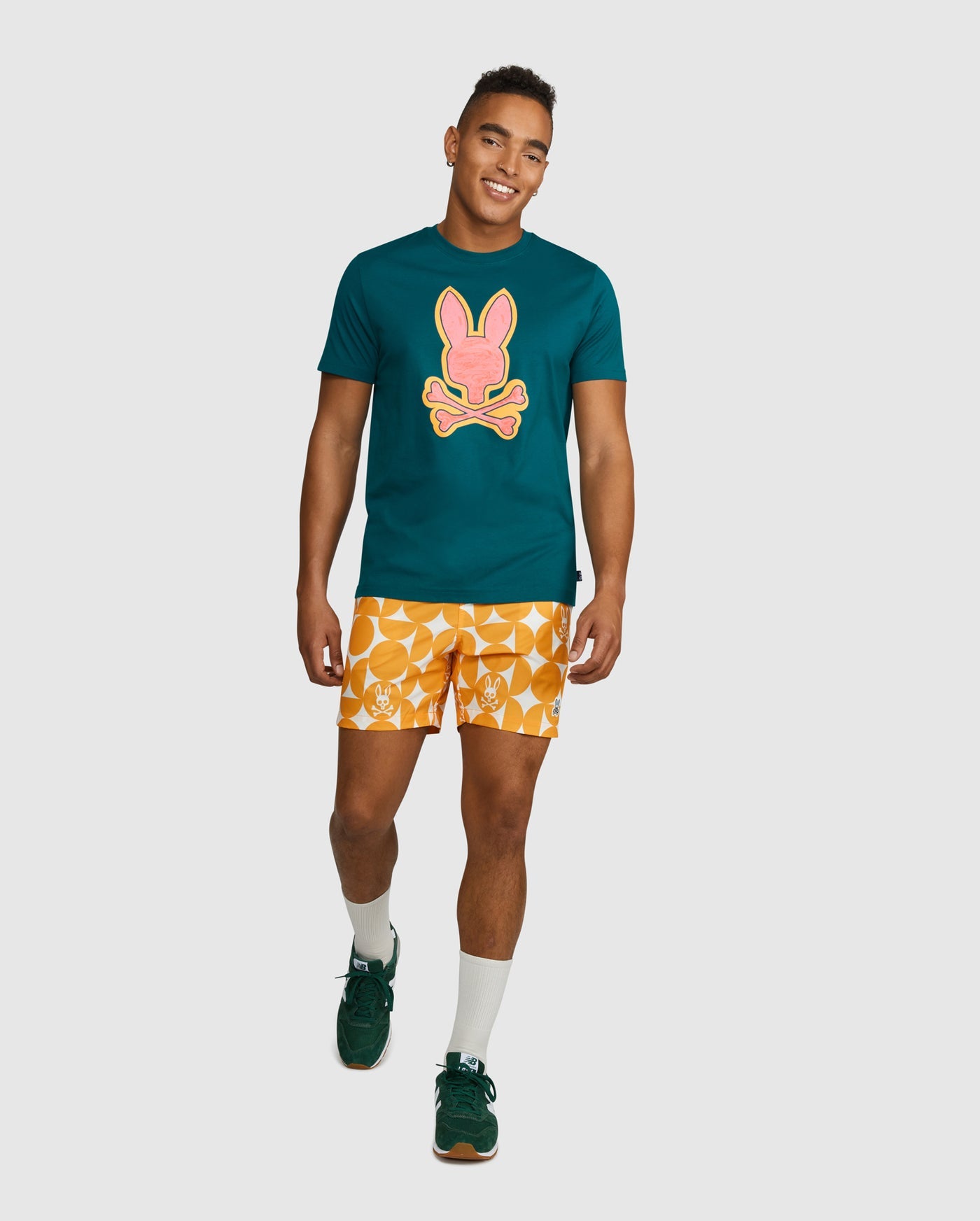 Psycho Bunny Bennett Graphic Tee in Cosmic Teal