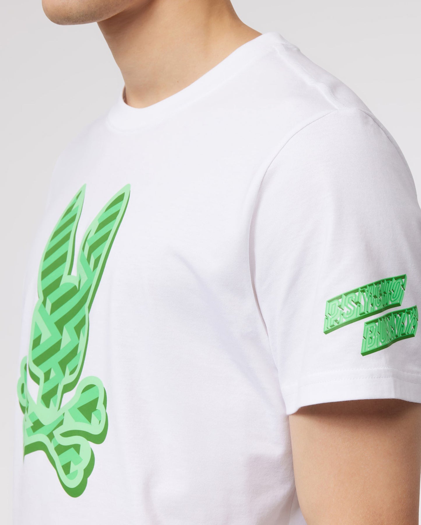 Psycho Bunny Mens Pisani Graphic Tee - White/Green