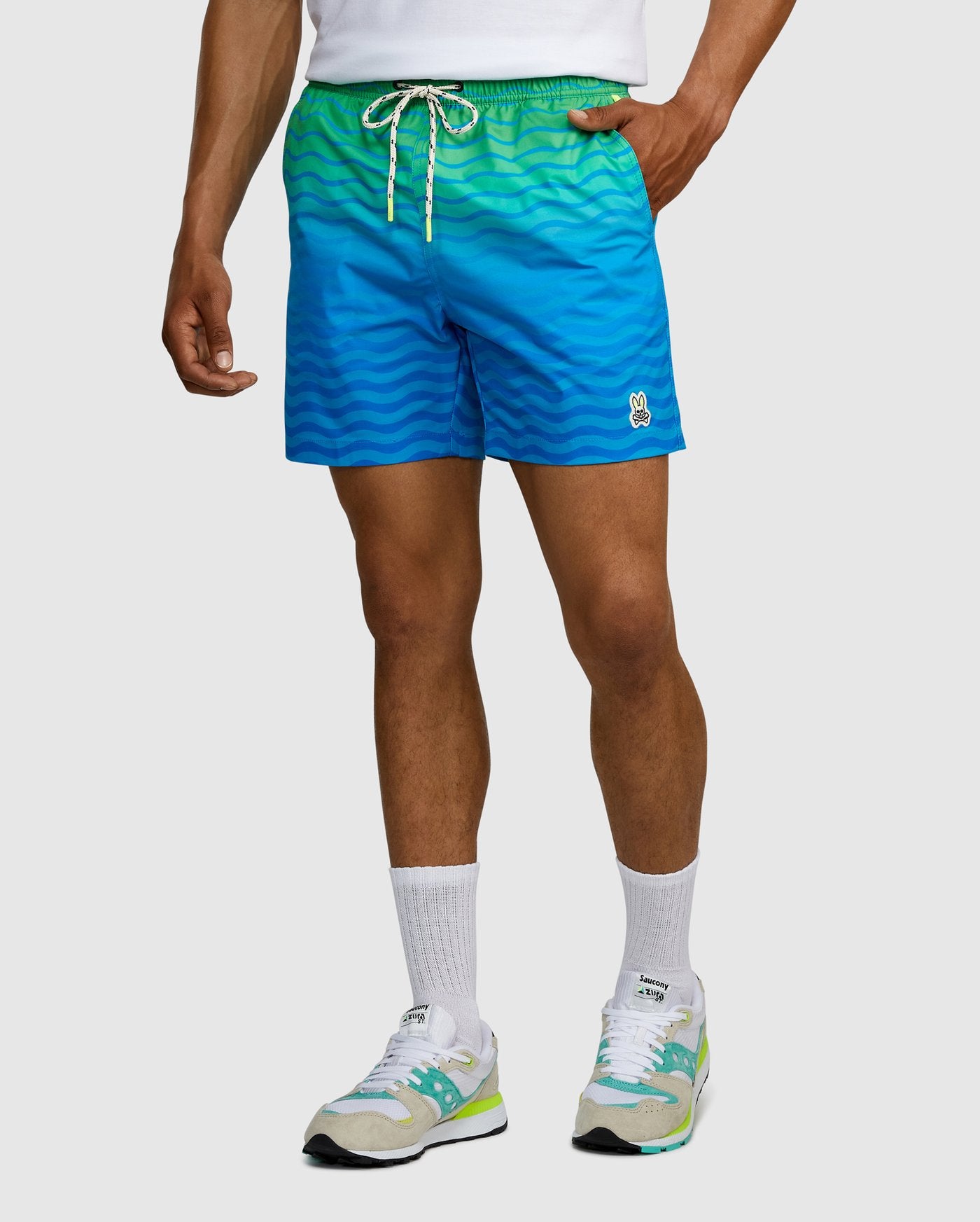 Psycho Bunny Mens Pridmouth Swim Trunks - Electric Blue