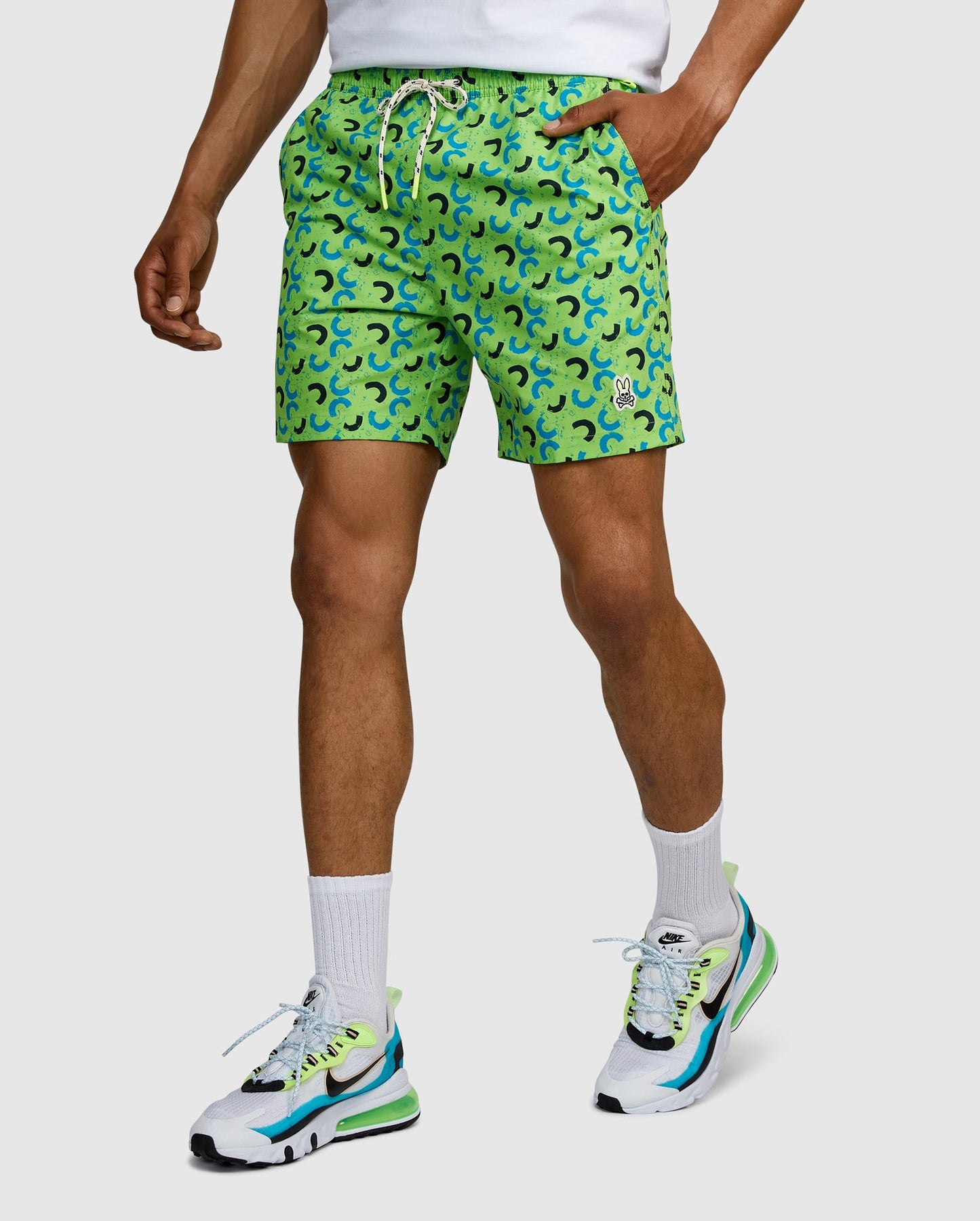 Psycho Bunny Mens Shingle Swim Trunks - Green Gecko