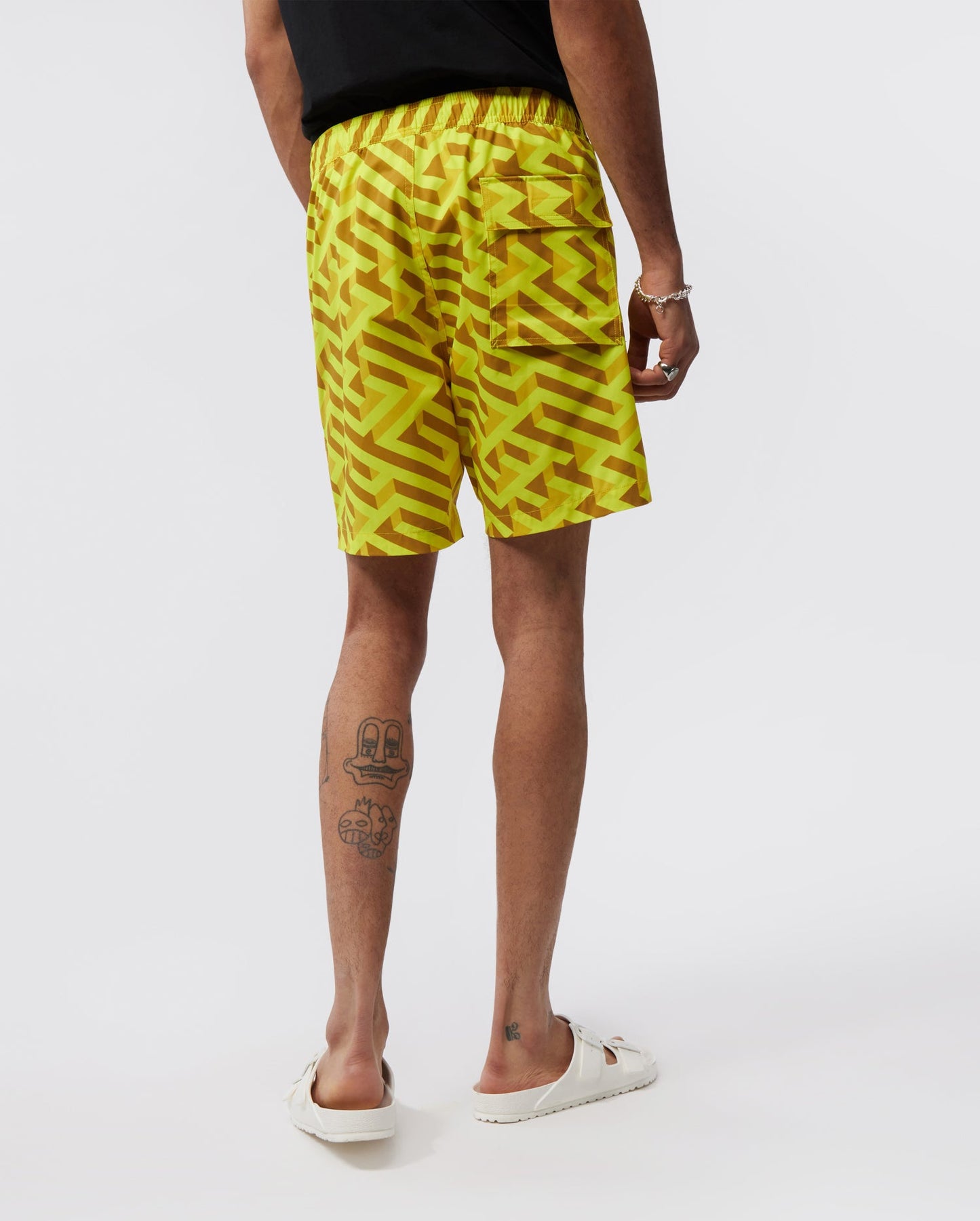 Psycho Bunny Mens Pisani Swim Shorts - Neon Bolt