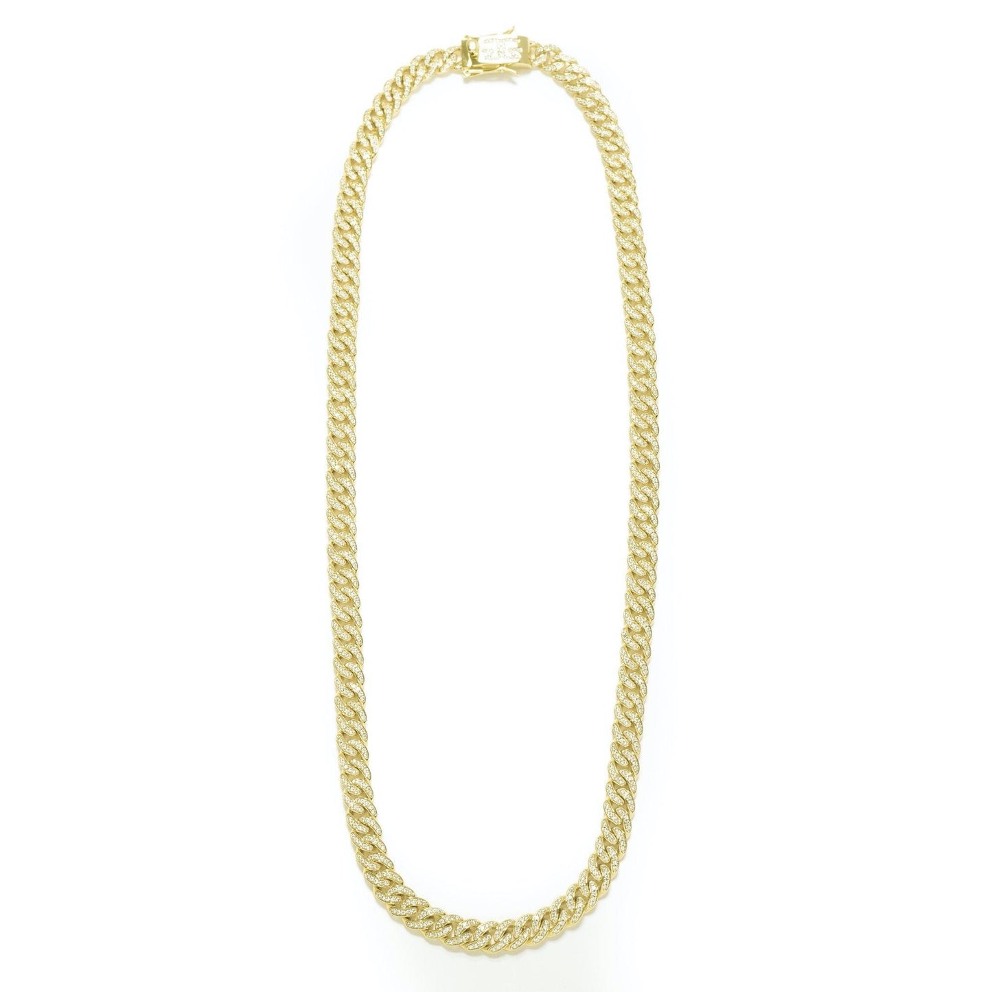 Gold Gods 8MM Micro Diamond Cuban Link Chain - Yellow Gold