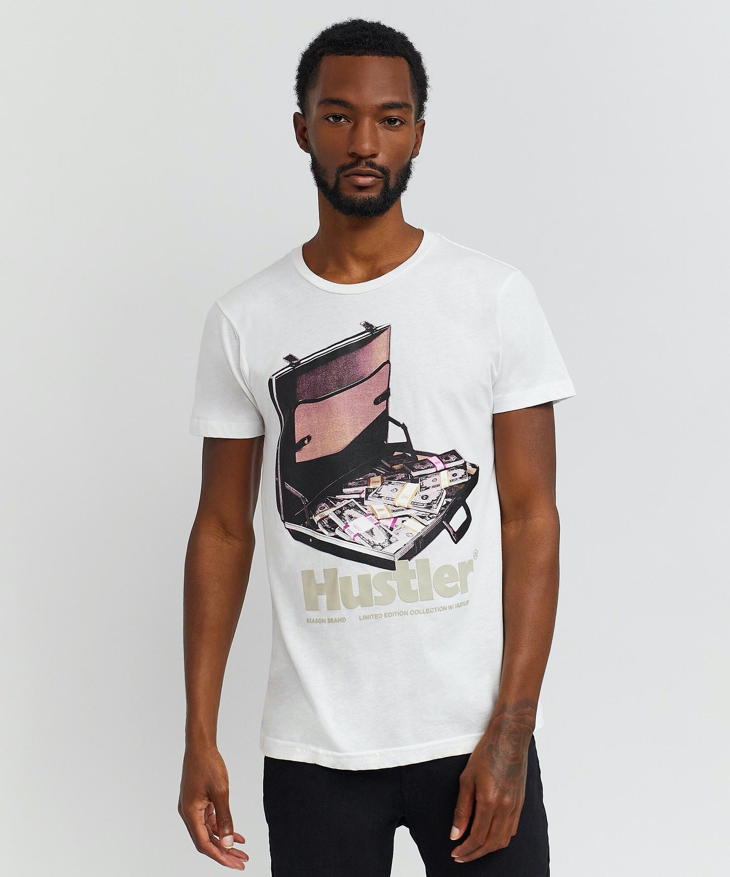 Reason Hustler Briefcase Tee - White