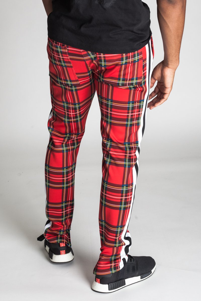 KDNK Striped Scuba Plaid Track Pants