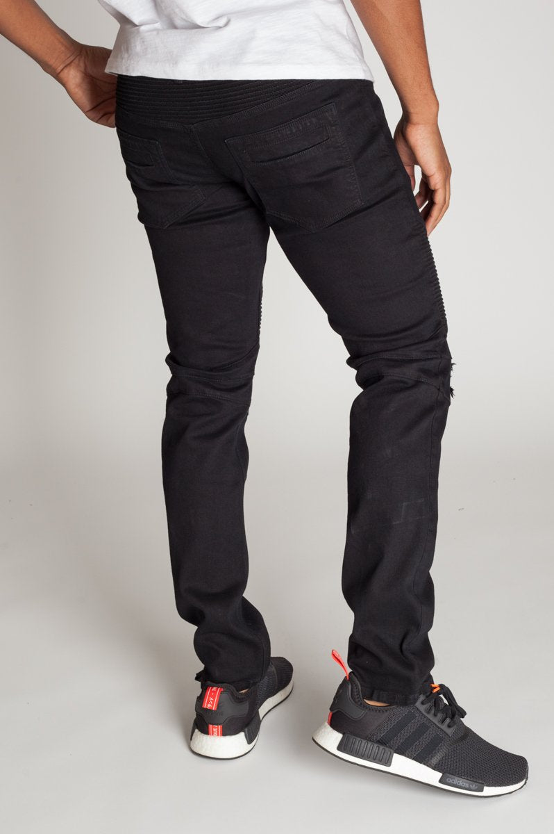 KDNK Destroyed Moto Jeans (Black)
