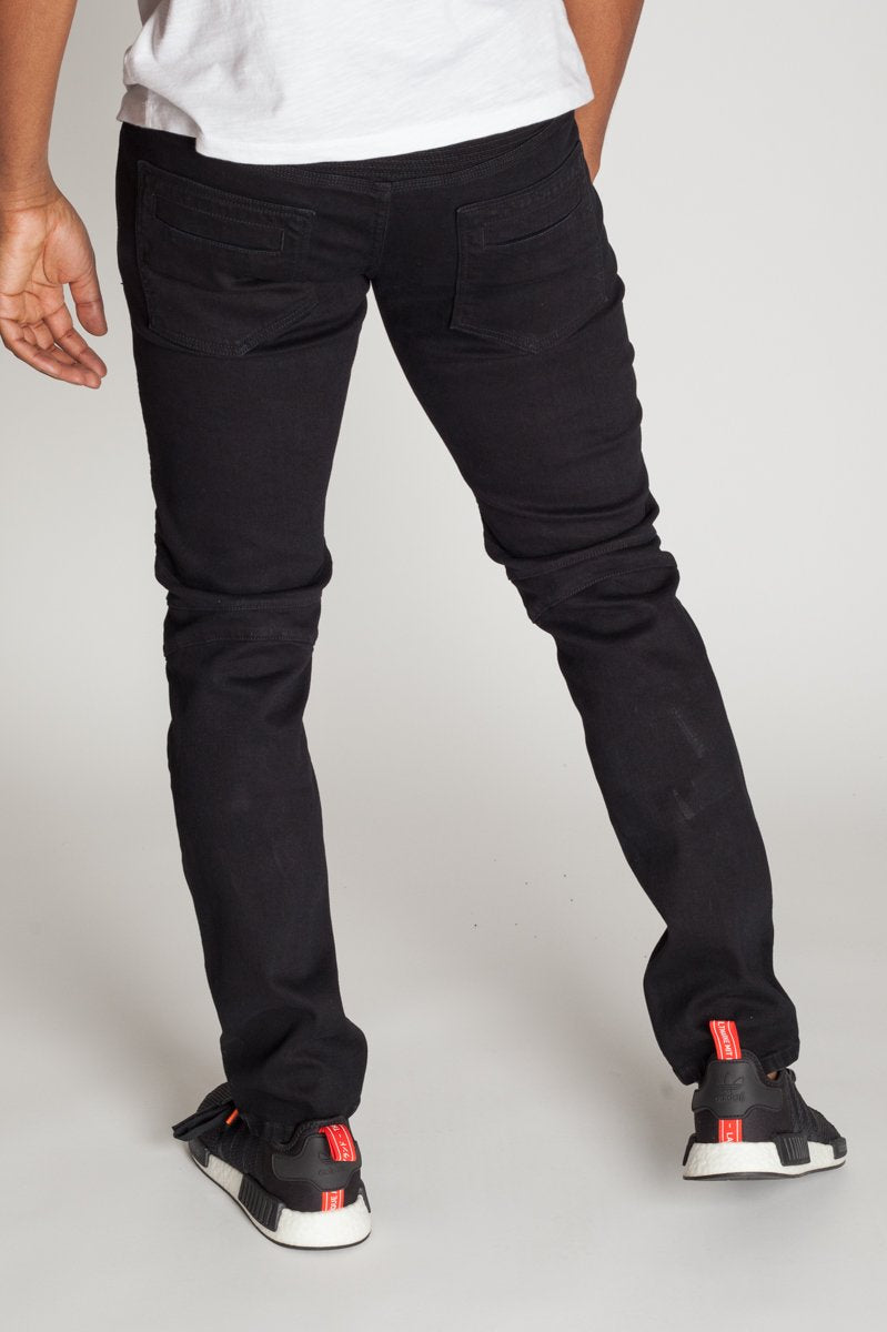 KDNK Destroyed Moto Jeans (Black)