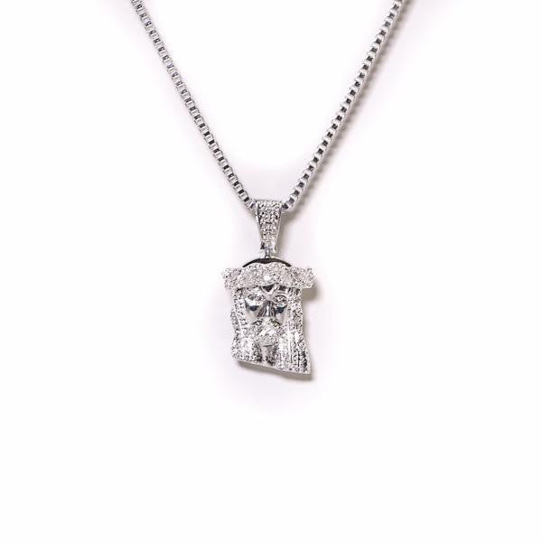 Golden Gilt Extra Mini Jesus Piece in Silver