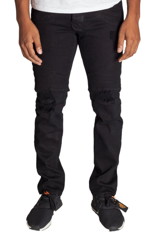 KDNK Destroyed Moto Jeans (Black)