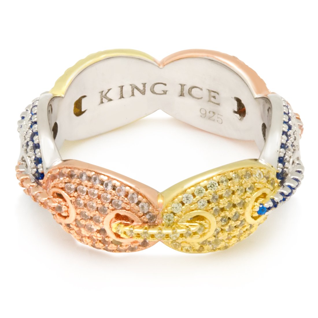 The Multi-Colored G-Link Ring (.925 Sterling Silver)