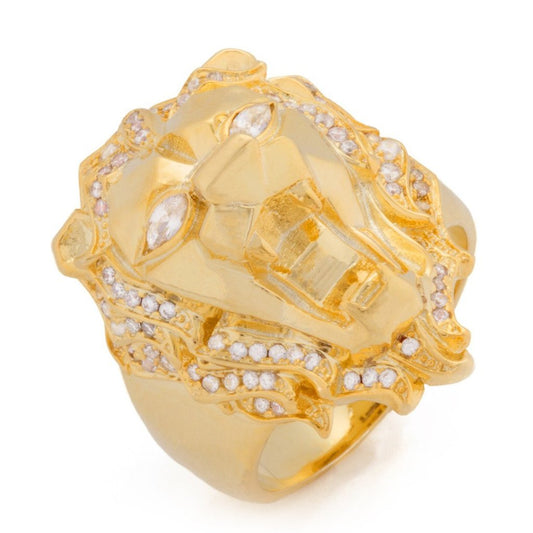 The Faceted Lion Ring