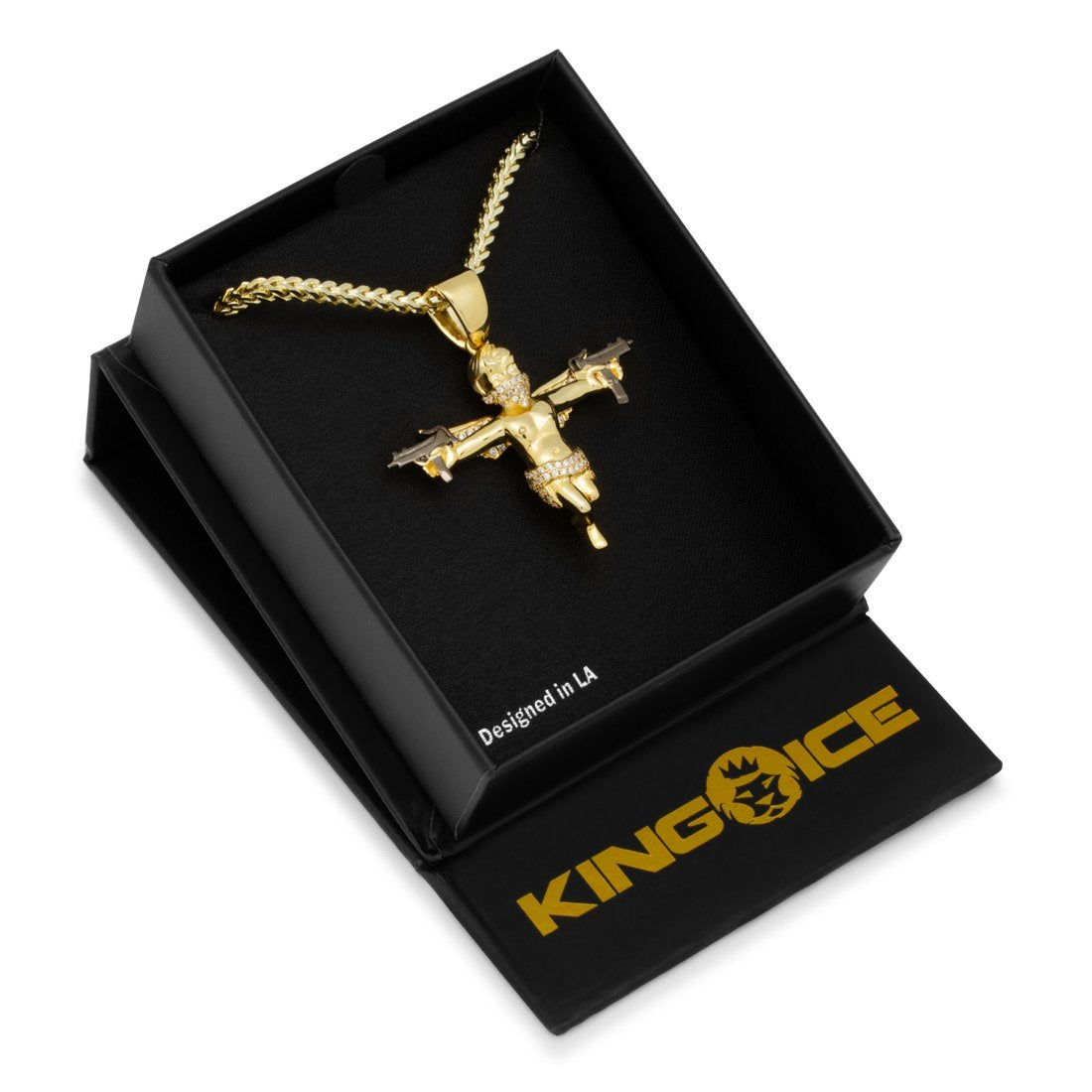 King Ice The Dual Uzi Angel Necklace