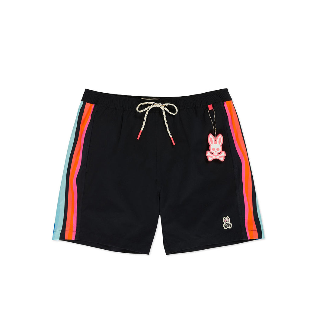 Psycho Bunny Mens Bickling Swim Trunks - Black