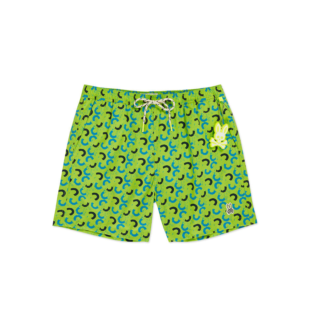 Psycho Bunny Mens Shingle Swim Trunks - Green Gecko