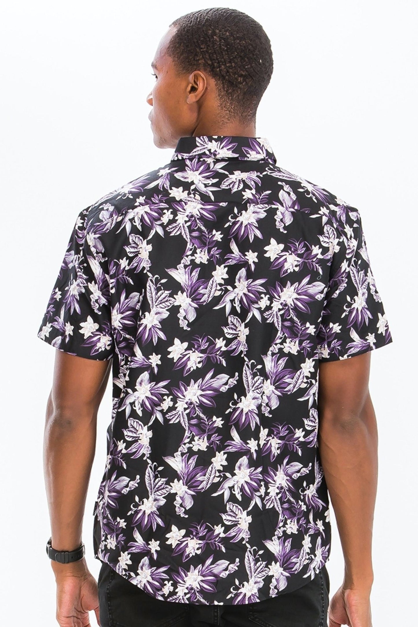 WEIV Purp Garden Print Button Down Shirt